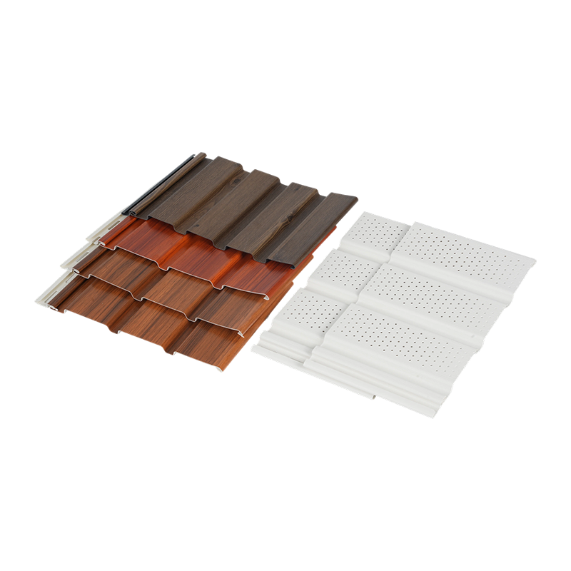 Panou de streașină din PVC solid și ventilat din lemn